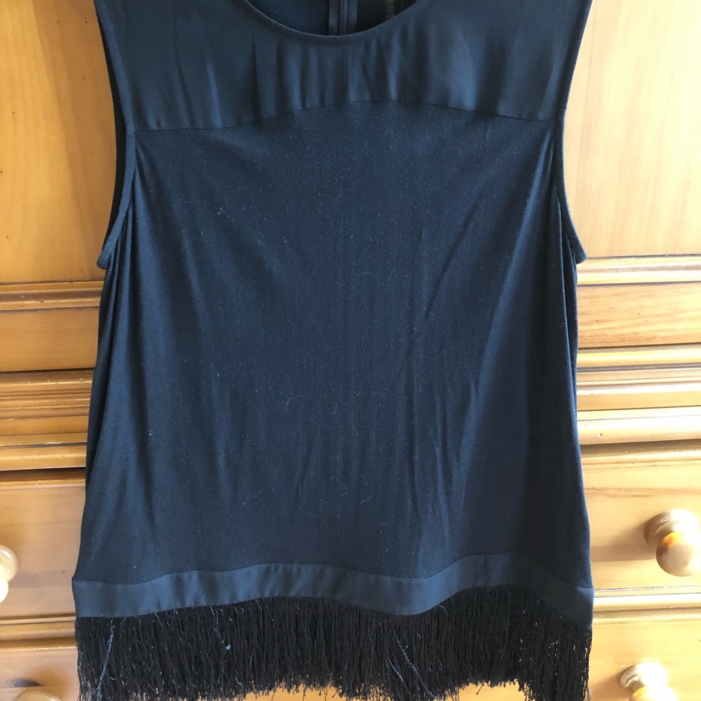 J.Crew Black Tunic-length Top with Fringe